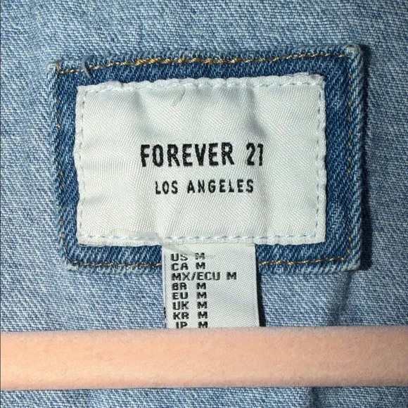 Forever 21 Blue Denim Cropped Jacket - Picture 2 of 3